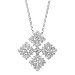 18k White Gold 0.85CTW Diamond Pendant, (SI3-I1/H-I)
