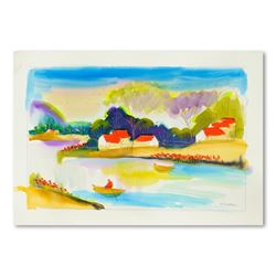 Moshe Leider, Original Watercolor Painting, Hand Signed with Letter of Authentic