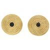 Image 2 : Vintage 14k Yellow Gold Cabochon Sapphire Twisted Wire Cone Shaped Stud Earrings