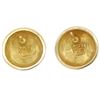 Image 7 : Vintage 14k Yellow Gold Cabochon Sapphire Twisted Wire Cone Shaped Stud Earrings