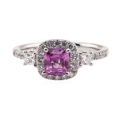 1.07 ctw Sapphire and Diamond Ring - Platinum