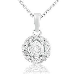 14k White Gold 0.52CTW Diamond Pendant, (I1-I2/H-I)