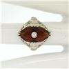 Image 9 : Antique Art Deco 14kt White Gold 3.06 ctw Citrine and Diamond Filigree Ring