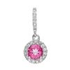 Image 1 : 14k White Gold 0.90CTW Pink Topaz and Diamond Pendant, (I1-I2/G-H)