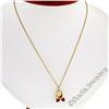 Image 5 : 14kt Yellow Gold 0.33 ctw Ruby and Diamond Bow Baby Girl Shoe Pendant Necklace
