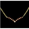 Image 2 : 1.70 ctw Ruby and Diamond Necklace - 18KT Yellow Gold