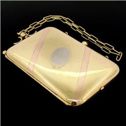 Vintage BOUCHERON Paris 18k Tri Color Gold Ruby Compact Powder Case
