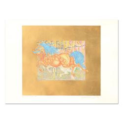 Guillaume Azoulay, "Manege" Limited Edition Hand Colored Etching with Hand Laid