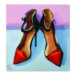 Yasna Godovanic, Original Acrylic Painting on Board, Hand Signed with Letter of