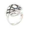 Image 4 : 1.17 ctw Black and White Diamond Ring - 18KT White Gold