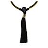 Image 2 : Silk Tassel Pendant Necklace - Rhodium Plated