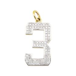 2.04 ctw Diamond "3" Pendant - 14KT Yellow and White Gold