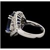 Image 3 : 9.88 ctw Tanzanite and Diamond Ring - 14KT White Gold