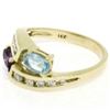Image 9 : 14K Yellow Gold 1.21 ctw Oval Amethyst & Blue Topaz Bypass Ring w/ Round Diamond