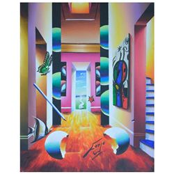 Ferjo, "Delightful Wandering" Original Painting on Canvas, Hand Signed with Lett