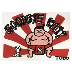 Todd Goldman, "Goodbye Kitty" Hand Signed Original Painting on Canvas with Lette