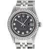 Image 1 : Rolex Mens Stainless Steel Rhodium String Diamond 36MM Datejust Wristwatch