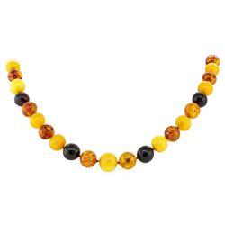Twenty Inch Multi-Color Rounded Baltic Amber Bead Necklace