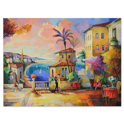 Alex Grinshpun, "Twilight Time In Italy" Original Oil Painting on Canvas, Hand S
