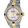 Image 1 : Rolex Ladies 2 Tone Pink Mother Of Pearl Roman & Sapphire Datejust Wristwatch 26