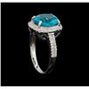 Image 4 : 3.57 ctw Apatite and Diamond Ring - 14KT White Gold