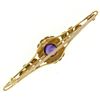 Image 3 : 15k Yellow Gold .64 ctw Old Cut Amethyst & Seed Pearl Brooch Pin