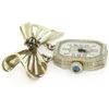 Image 2 : Vintage 18K Gold 12pt Sapphire 15 Jewels Untermeyer Robbins Watch Bow Pin Brooch