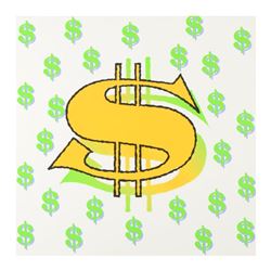 Steve Kaufman (1960-2010), "Dollar Sign" Limited Edition Hand Pulled Silkscreen