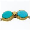 Image 5 : 18k Yellow Gold GIA Certified Large Cabochon Greenish Blue Turquoise Statement N