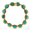 Image 6 : 18k Yellow Gold GIA Certified Large Cabochon Greenish Blue Turquoise Statement N