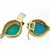 Image 8 : 18k Yellow Gold GIA Certified Large Cabochon Greenish Blue Turquoise Statement N