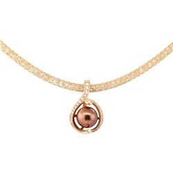 0.51 ctw Diamond and Pearl Pendant & Chain - 14KT Rose Gold