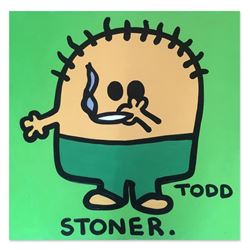Todd Goldman, "Stoner" Hand Signed Original Painting on Canvas with Letter of Au