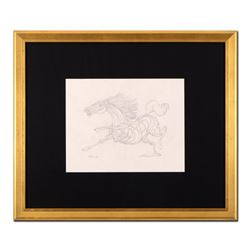 Guillaume Azoulay - "BI Sketch" Framed Original Drawing, Hand Signed with Certif