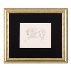 Guillaume Azoulay - "BY Sketch" Framed Original Drawing, Hand Signed with Certif