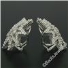 Image 5 : 18kt White Gold 3.35 ctw Diamond Star Burst Cluster Earrings