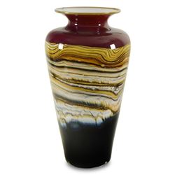 "Small Ruby Traditional Urn" Hand-Blown Glass Sculpture, Hand Signed by GartnerB