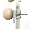 Image 4 : 18k Solid White Gold 8.6mm Angel Coral Simple Classic Round Button Stud Earrings
