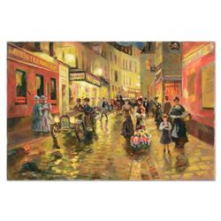 Valery Gromov, "Flower Girl" Original Oil Painting on Canvas, Hand Signed with L