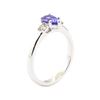 Image 4 : 0.79 ctw Tanzanite and Diamond Ring - 14KT White Gold