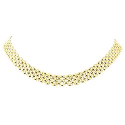 17.75 Inch Five Row Panther Link Chain - 18KT Yellow Gold