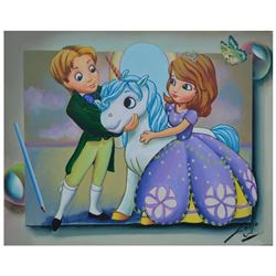 Ferjo, "Our Unicorn" Original Painting on Canvas, Hand Signed with Letter of Aut