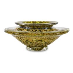 "Large Ikebana Flower Bowl" Hand-Blown Glass Bowl, Hand Signed by GartnerBlade G