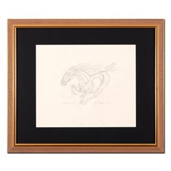 Guillaume Azoulay, "AU Sketch" Framed Original Drawing, Hand Signed with Certifi