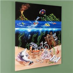 "Sand Bar 2" Mural Limited Edition Hand-Embellished Giclee on Canvas (42" x 53")