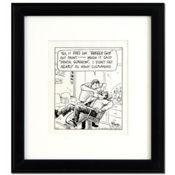 Bizarro - "Barber Shop" is a Framed Original Pen & Ink Drawing, by Dan Piraro, H