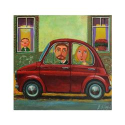 Mikheil Mikaberidze, Original Oil Painting on Canvas, Hand Signed Inverso with C