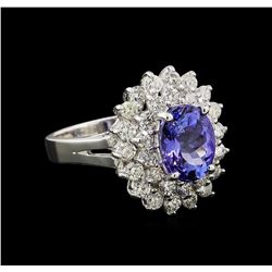 14KT White Gold 2.37 ctw Tanzanite and Diamond Ring