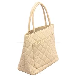 Chanel Cream Caviar Leather Reissue Medallion Tote