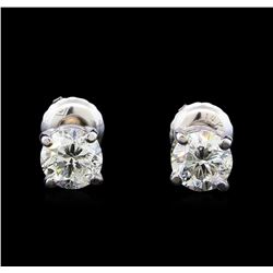 1.13 ctw Diamond Stud Earrings - 14KT White Gold
